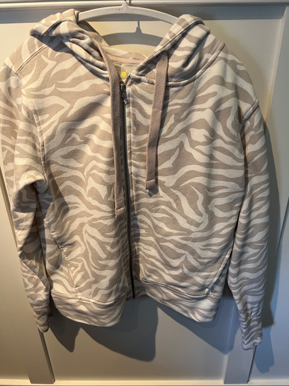 Zella taupe and Cream Striped Hoodie
